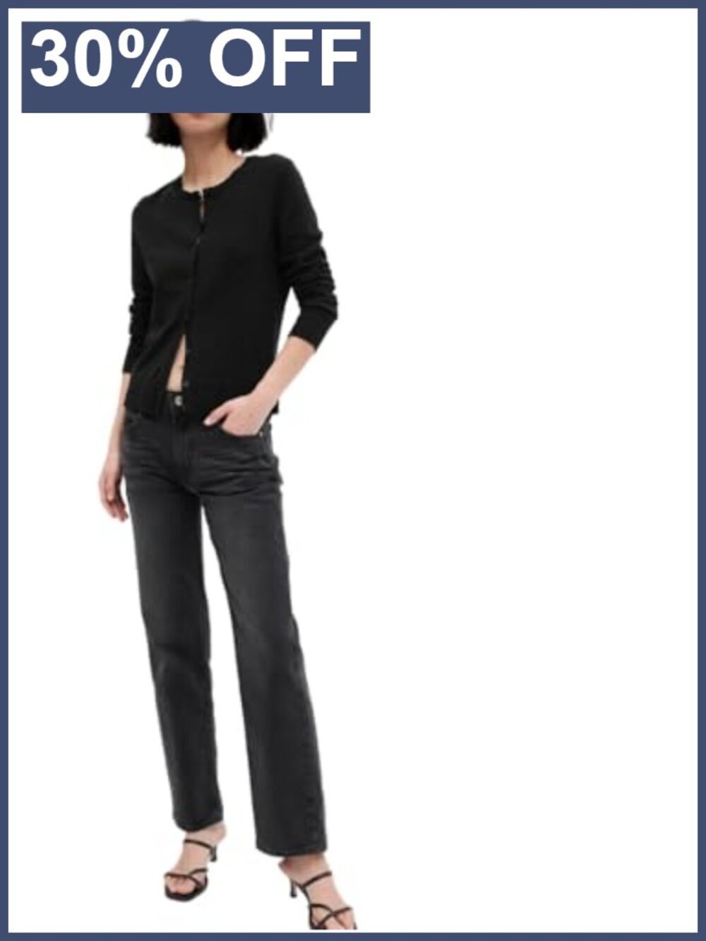 GAP Women's Cotton Crewneck Button-Up Cardigan Lightweight